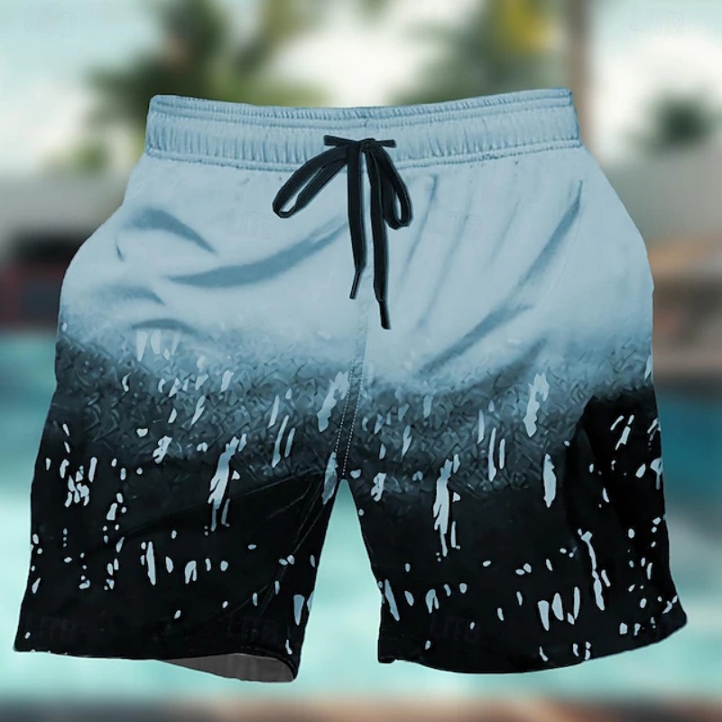 Trunks Board Surf - Gradient Colorful Graphic Swim Trunks For