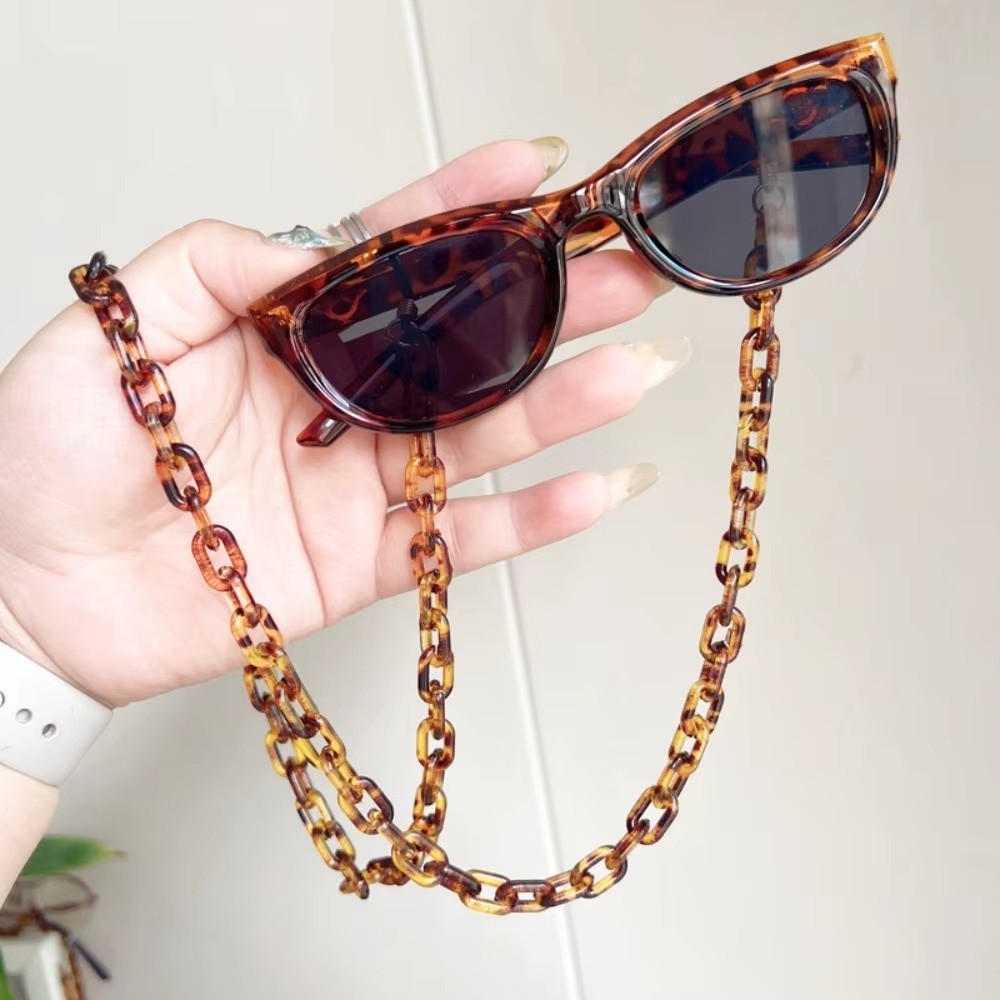 Sunglass Retainer Cord - Anti-Slip Leopard Acrylic Glasses Chain Anti-Lost