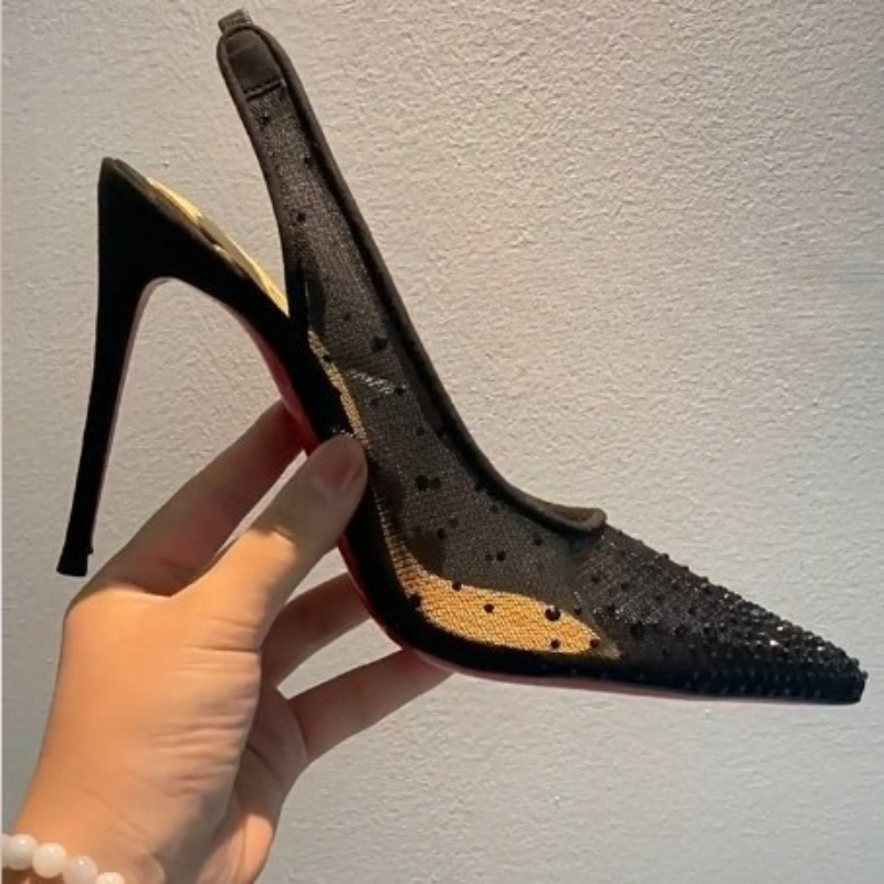 Mesh Rhinestone Rear Empty Sti - Casual Sandal Leather review and price