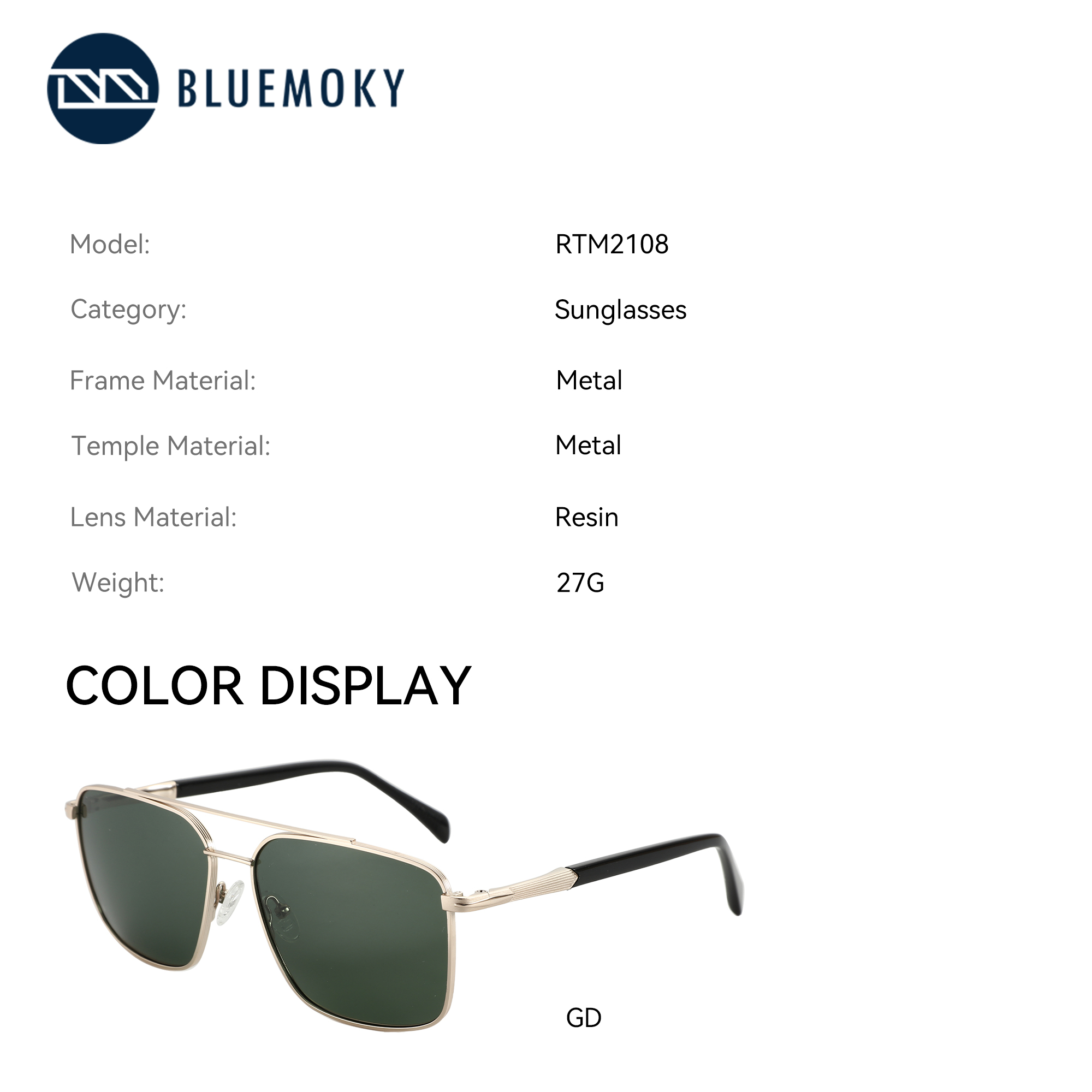 BLUEMOKY L Size Fashion Metal  - Sunglasses Aviator Polarized review and price