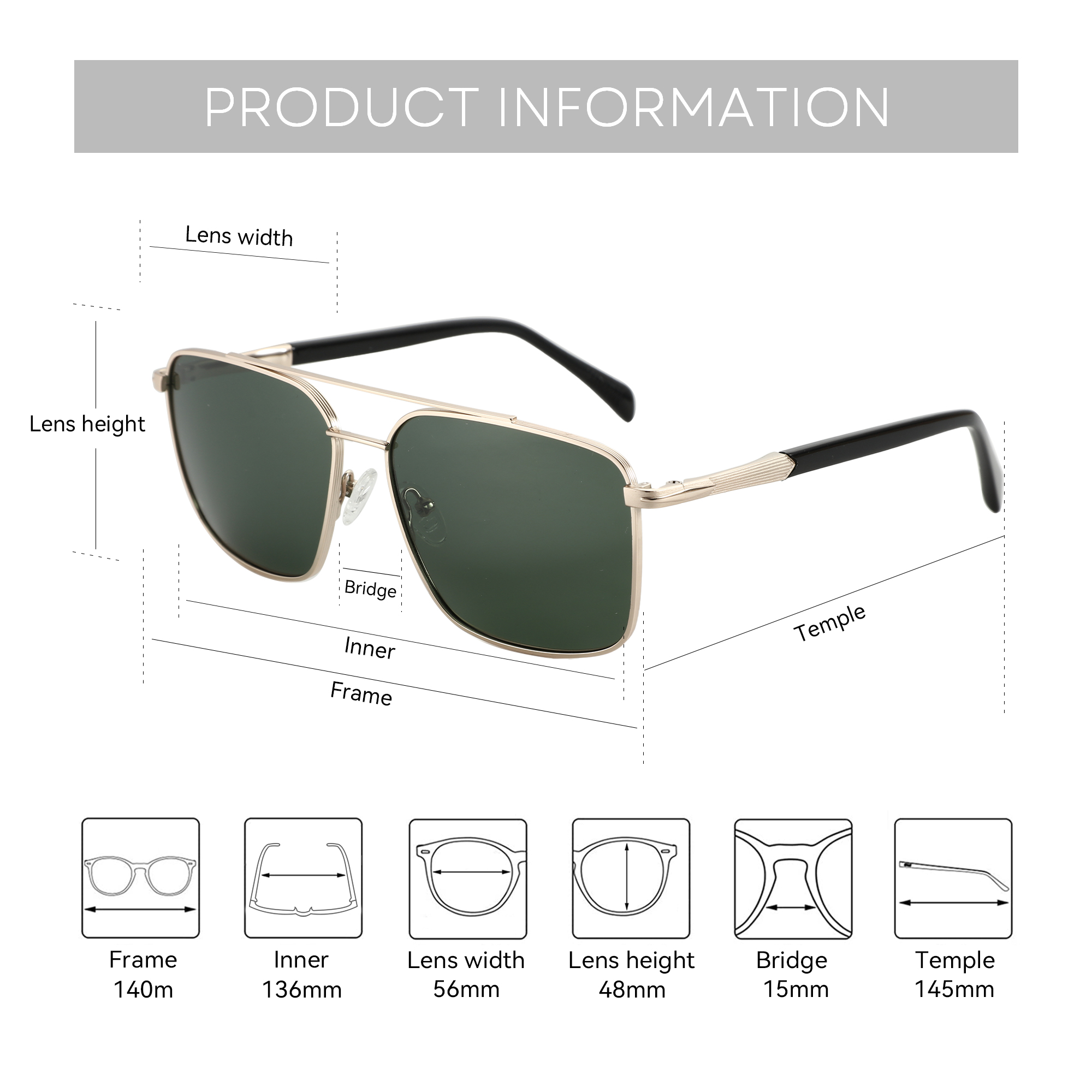 BLUEMOKY L Size Fashion Metal  - Sunglasses Aviator Polarized review and price