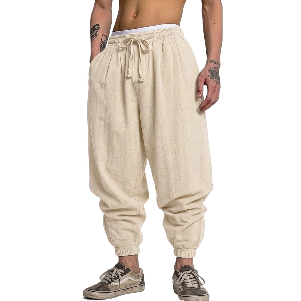 Korean Cotton Linen Trousers A - Short Linen Drawstring review and price