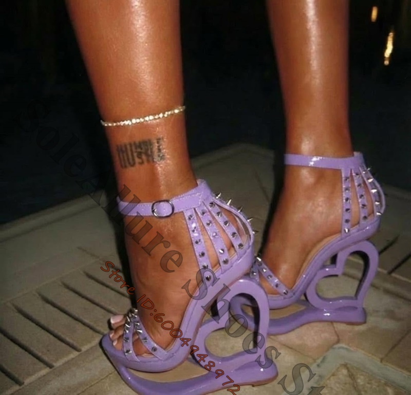 Hot Pink Spike Stud Caged Hear - Casual Sandal Leather review and price
