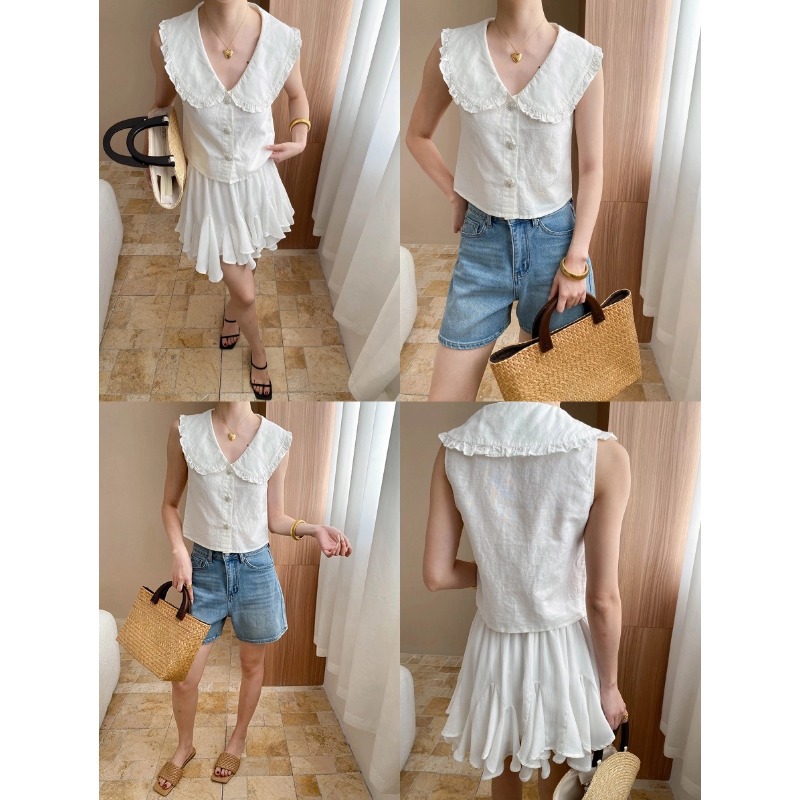 2025 Linen Cotton Sweet and Ge - Shirt Camp Collar review and price