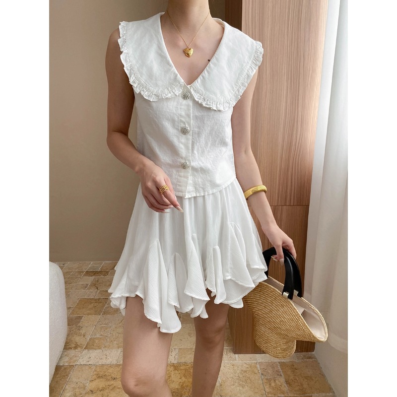 2025 Linen Cotton Sweet and Ge - Shirt Camp Collar review and price
