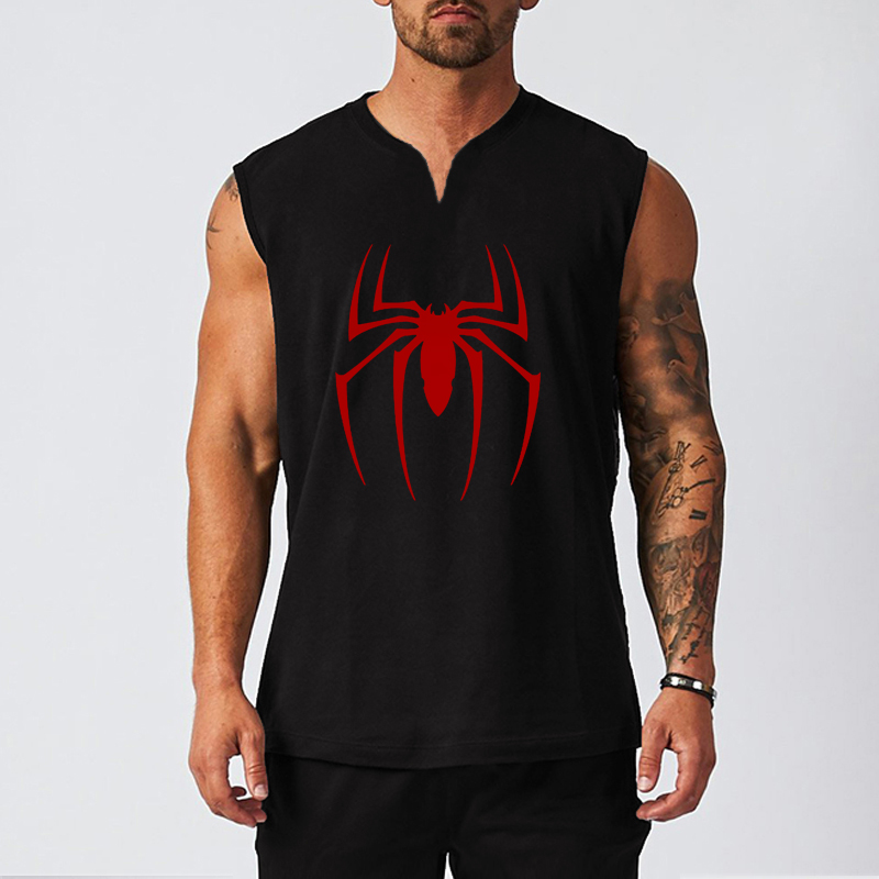 Red Spider Printed Gym Fitness - Tank Top Muscle review and price