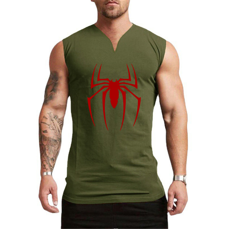 Red Spider Printed Gym Fitness - Tank Top Muscle review and price