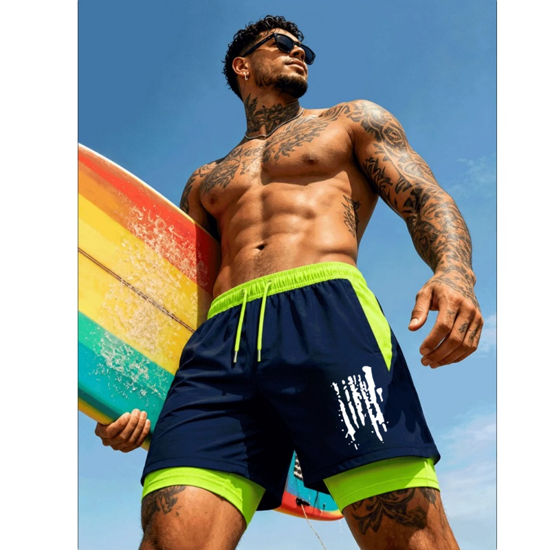 Men'S Two-In-One Double Layer  - Trunks Board Surf review and price