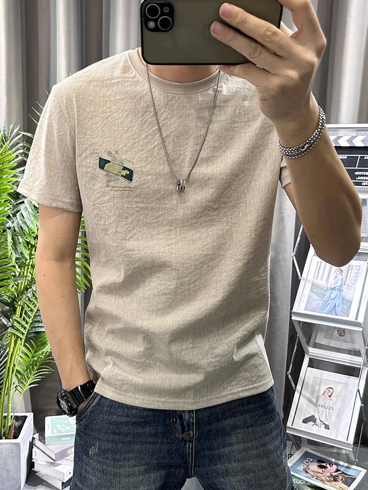 Male Tees Shirts White Linen T - Short Linen Drawstring review and price