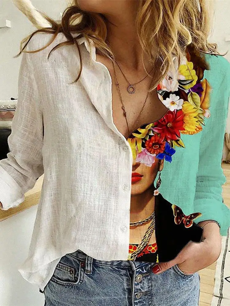 Women Spring And Autumn Long S - Shirt Camp Collar review and price