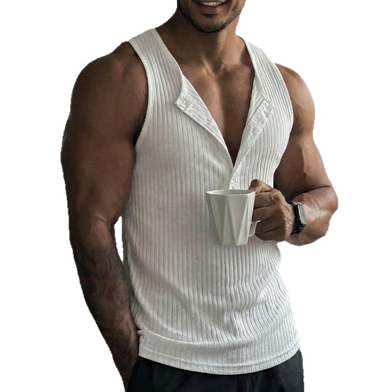 Sporty Tank Top Solid Color Cr - Tank Top Muscle review and price
