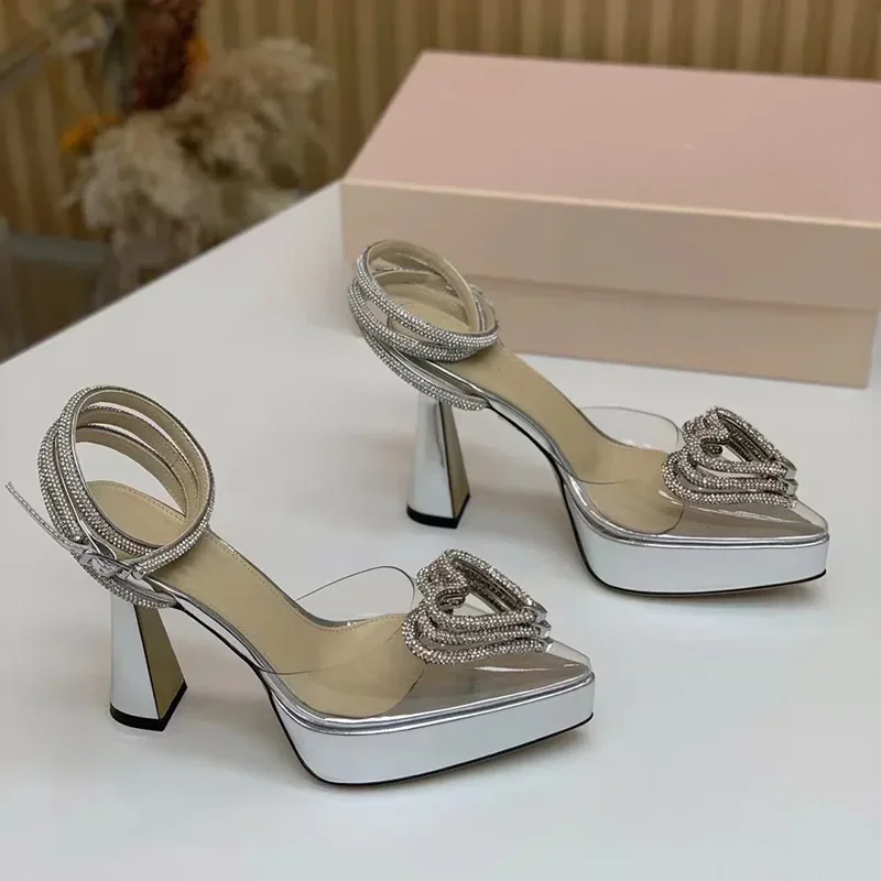 Platform Crystal Love Decorati - Casual Sandal Leather review and price