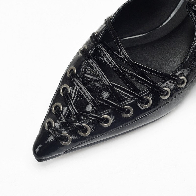 Pointed Toe Lace Up Women Slip - Casual Sandal Leather review and price